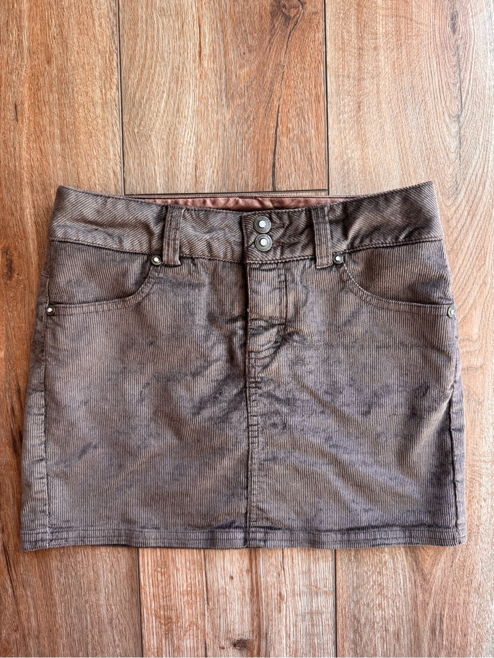 Velour Corduroy Mini Skirt in Brown for girls